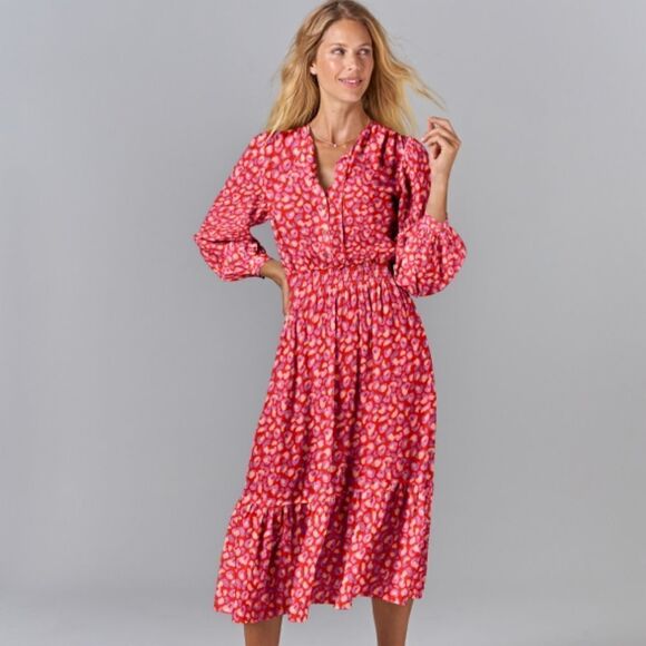 Tucker Juliette Dress Hugs and Kittens in Silk Stretch Charmeuse Leopard Print - Picture 1 of 1